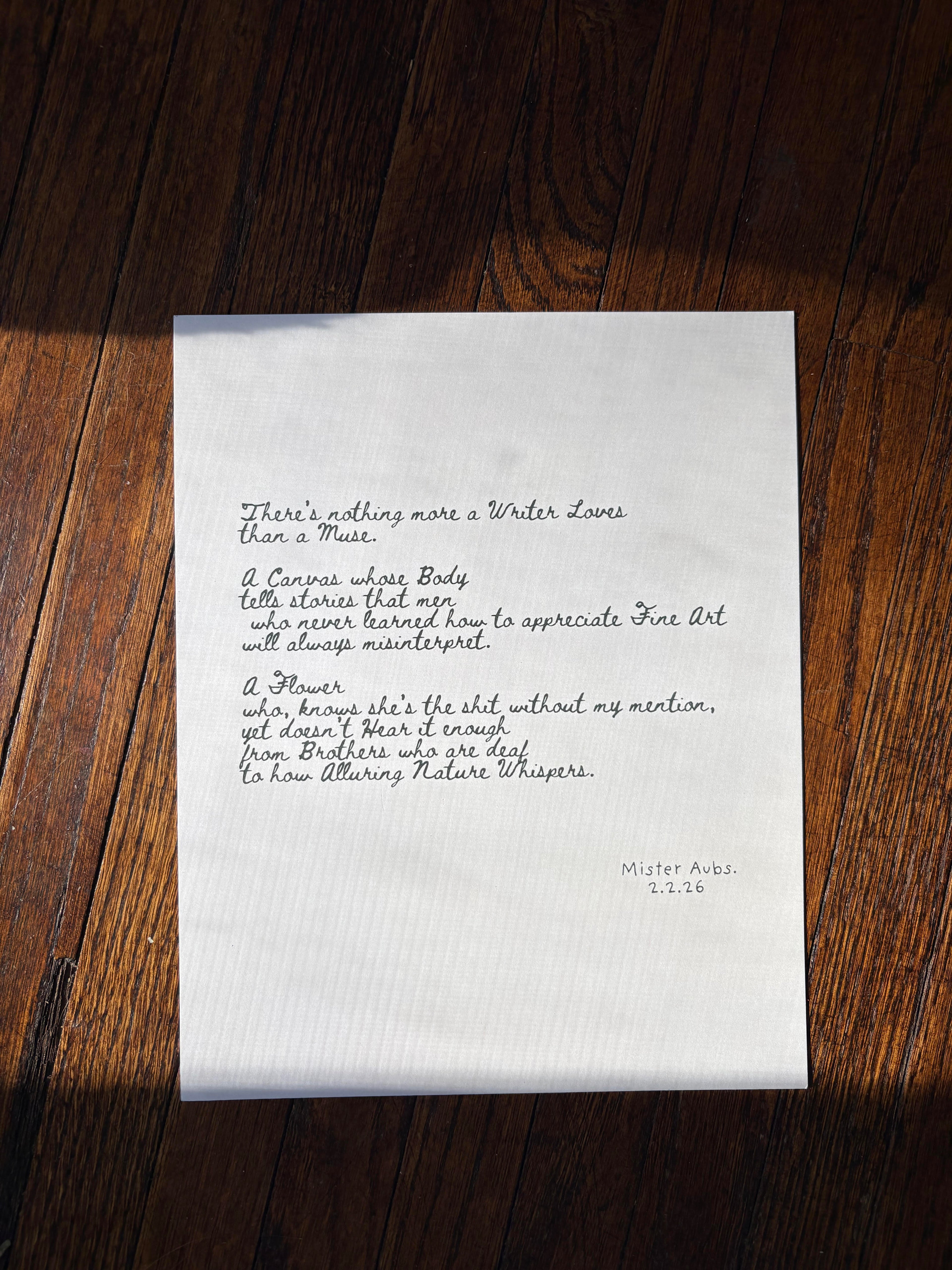 Poetry Print: A Writer's Muse